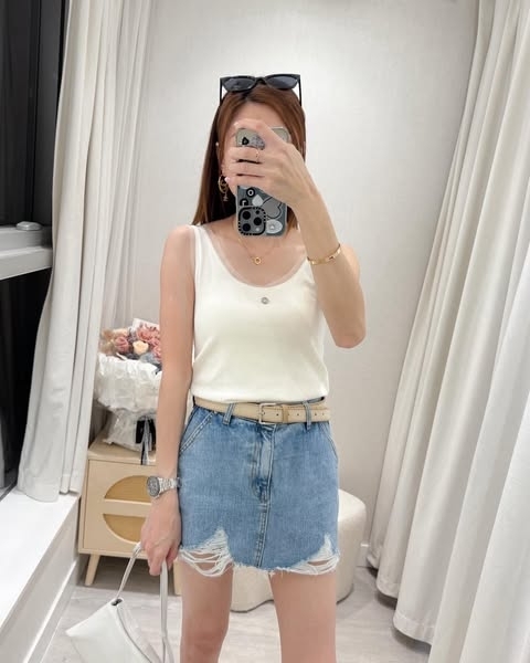 #12276 心心牌紗邊彈性背心