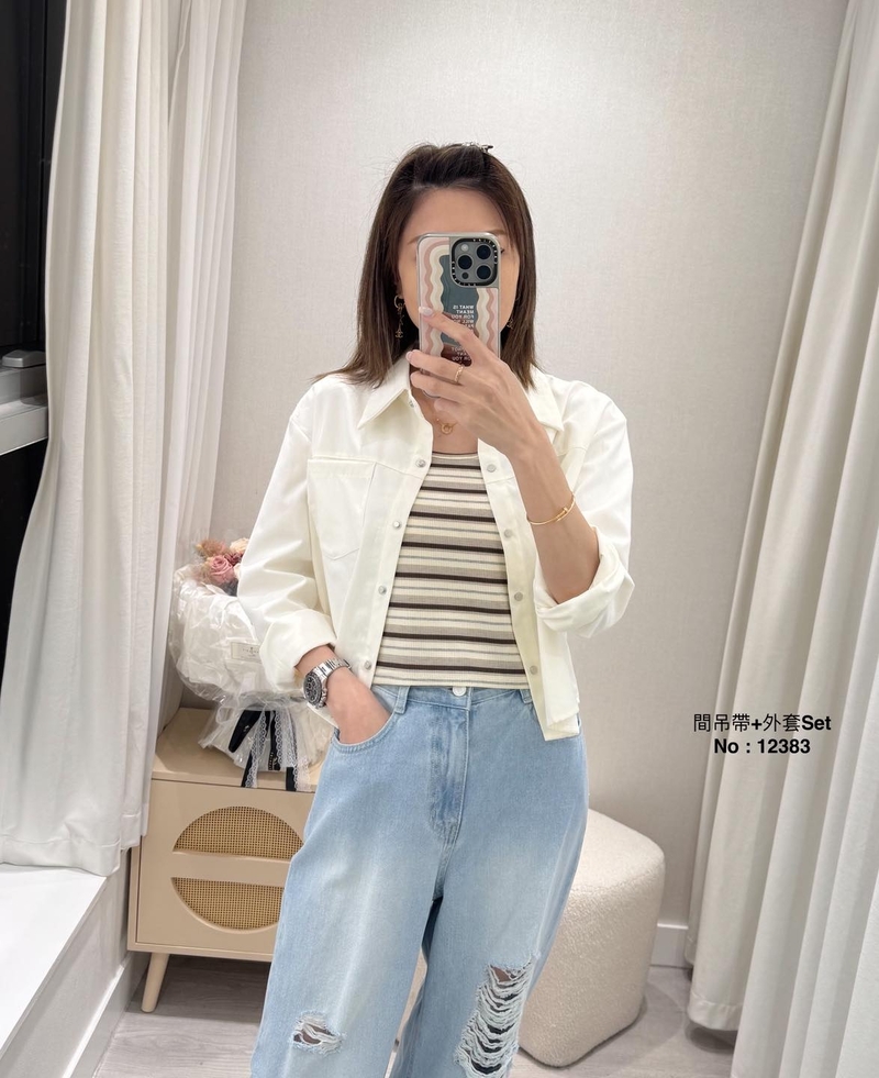 #12383  間吊帶+外套Set