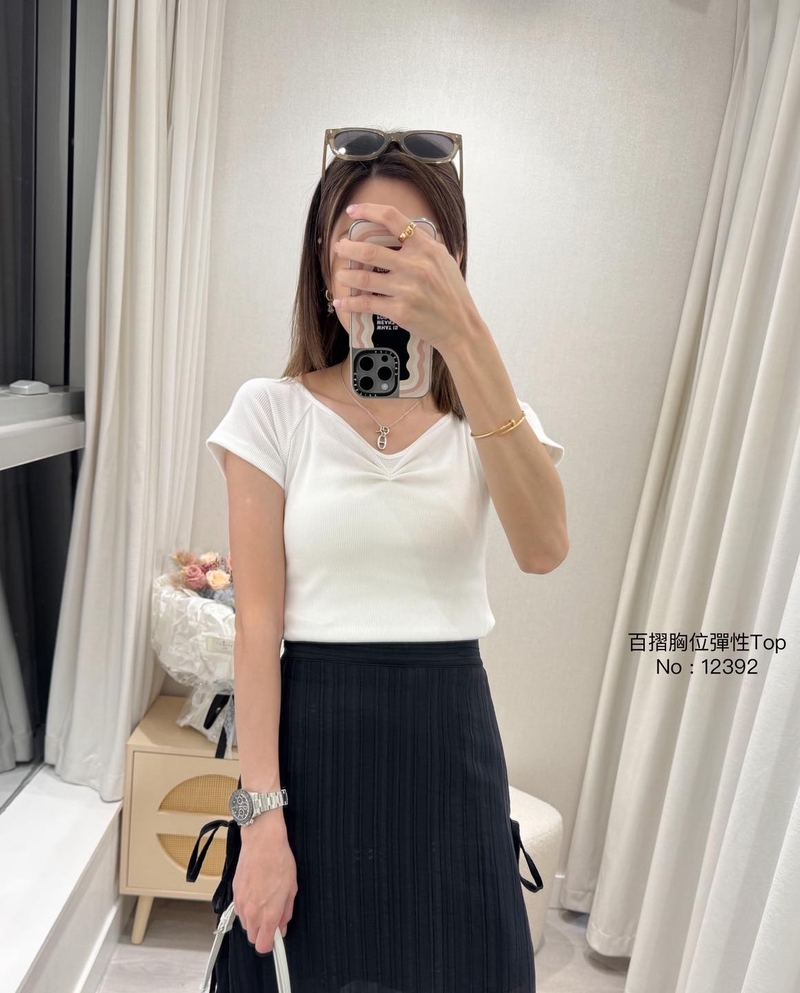 #12392 百摺胸位彈性Top