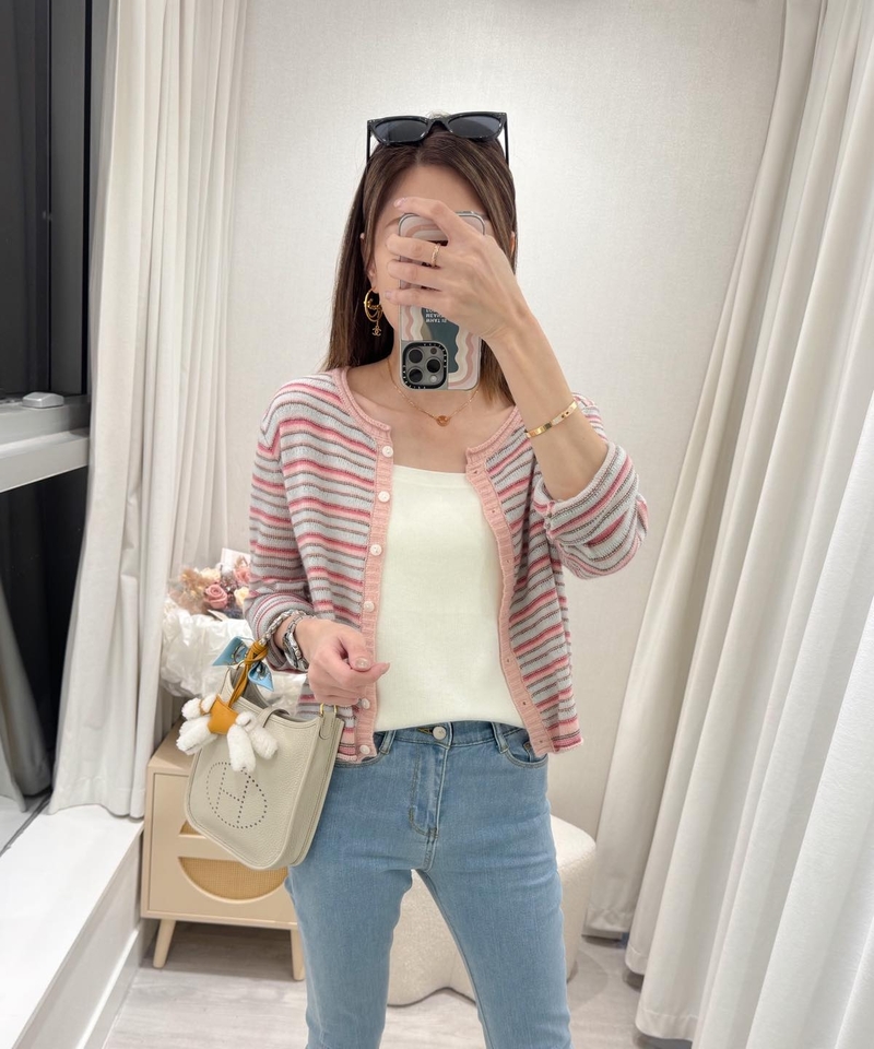 #12465 拼色間Cardigan