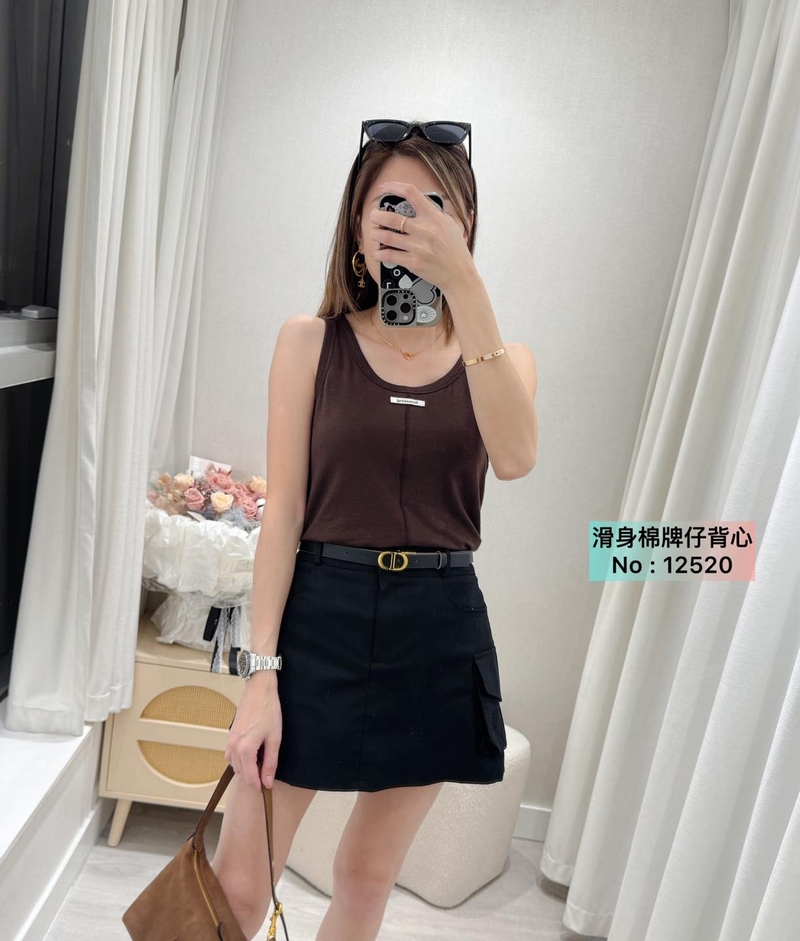 #12520  滑身棉牌仔背心