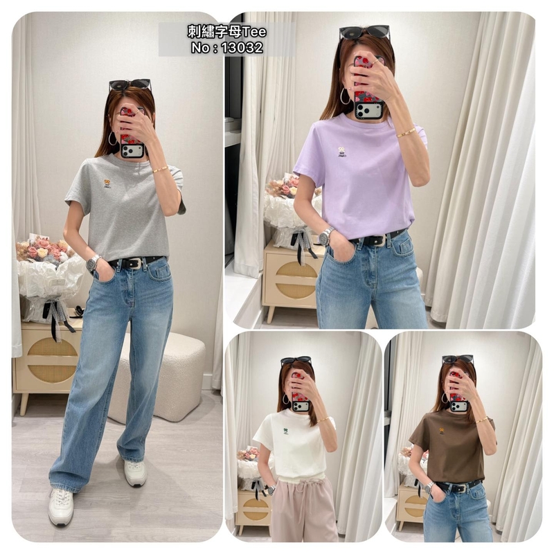 #13032 刺繡字母Tee