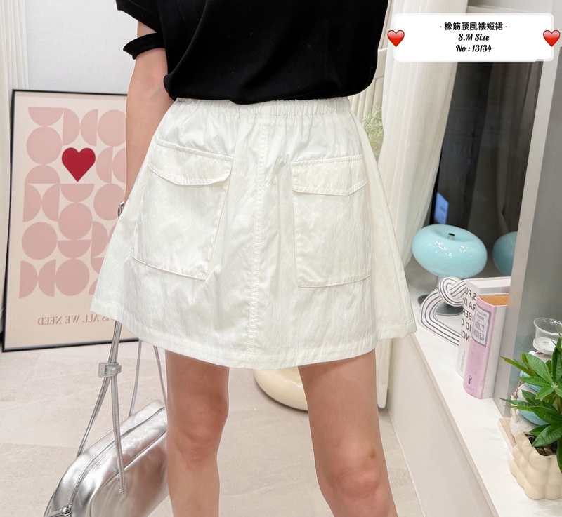#13134 橡筋腰風褸短裙褲(ON SALE)