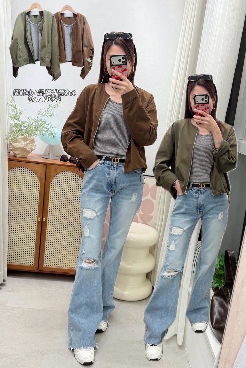 #13623 間背心+風褸外套Set