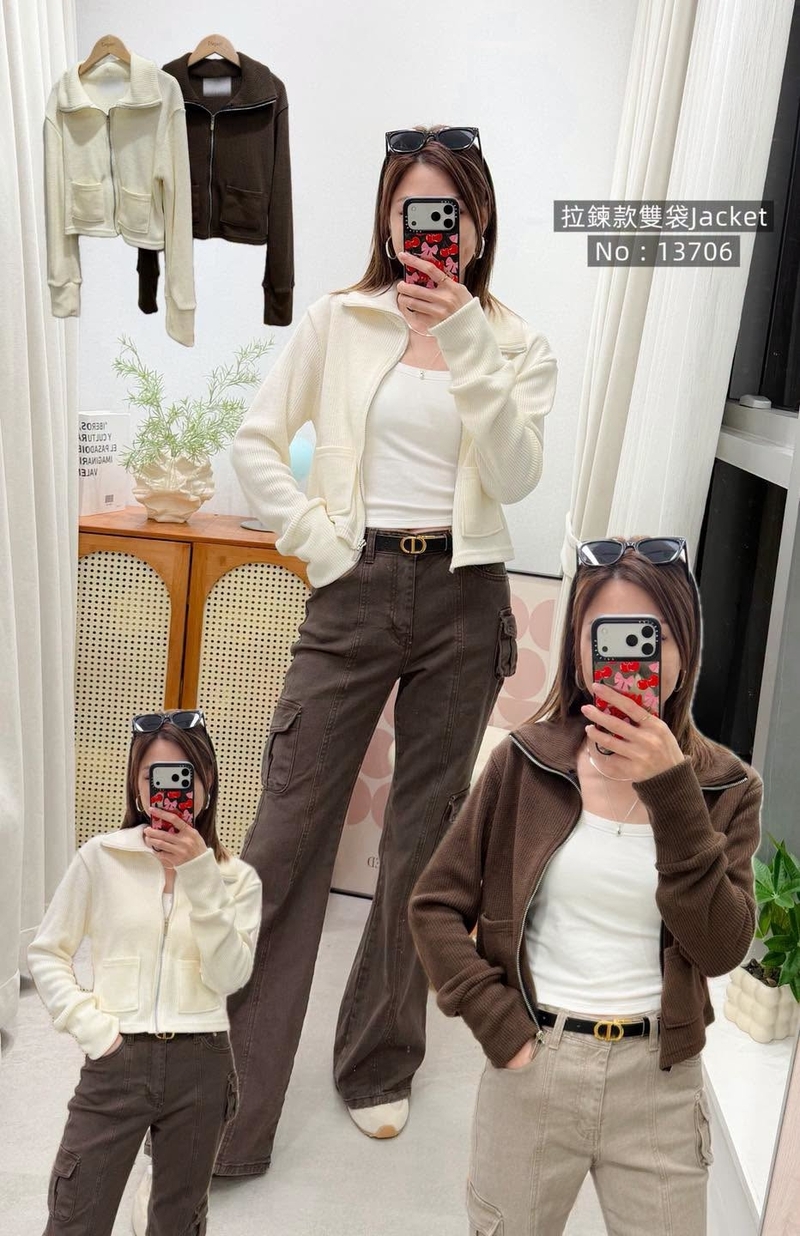 #13706 拉鍊款雙袋JACKET